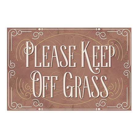 Cgsignlab | אנא שמור על דשא -קלף ויקטוריאני נצמד חלון | 30 x20